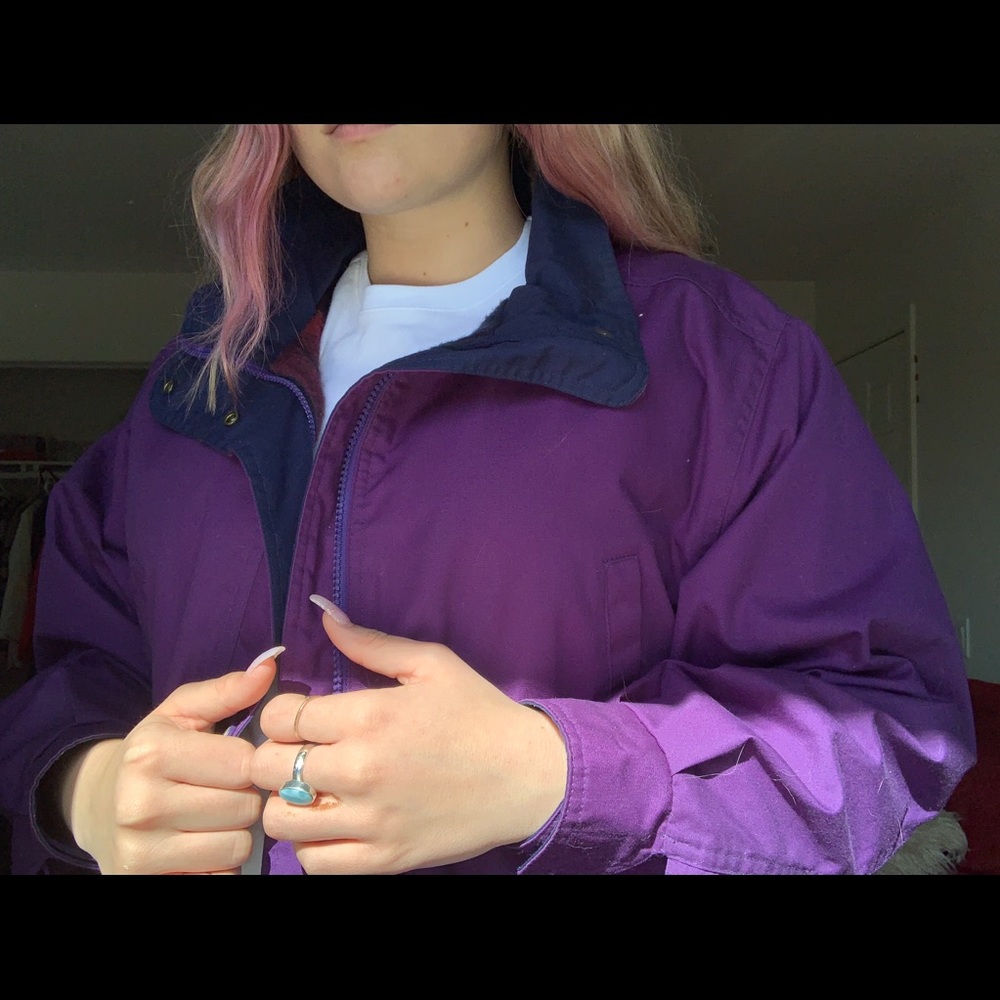 Purple w/ plaid inside lining jacket